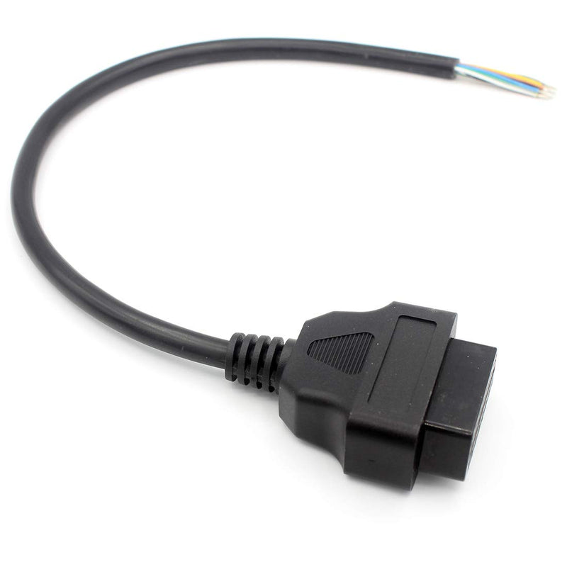 Lalomo OBD-II OBD2 16 Pin Female to to End Open Plug Wire Round Extension Connector Diagnostic Cable(1feet/0.3m) - LeoForward Australia