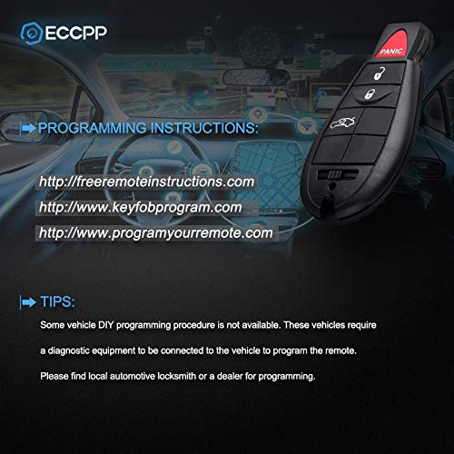  [AUSTRALIA] - ECCPP Replacement fit for Uncut 433MHz Keyless Entry Remote Key Fob Chrysler Dodge Series M3N5WY783X (Pack of 2) X 2pcs