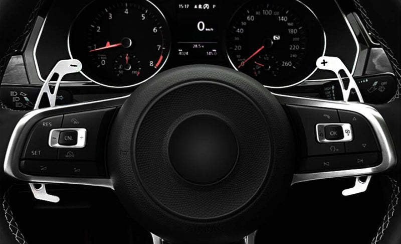 Steering Wheel Paddle Shifter Extension for Volkswagen VW Golf GTI 7 R GTD GTE MK7 Polo 6C GTI Passat B8 R-line Scirocco(Silver) - LeoForward Australia