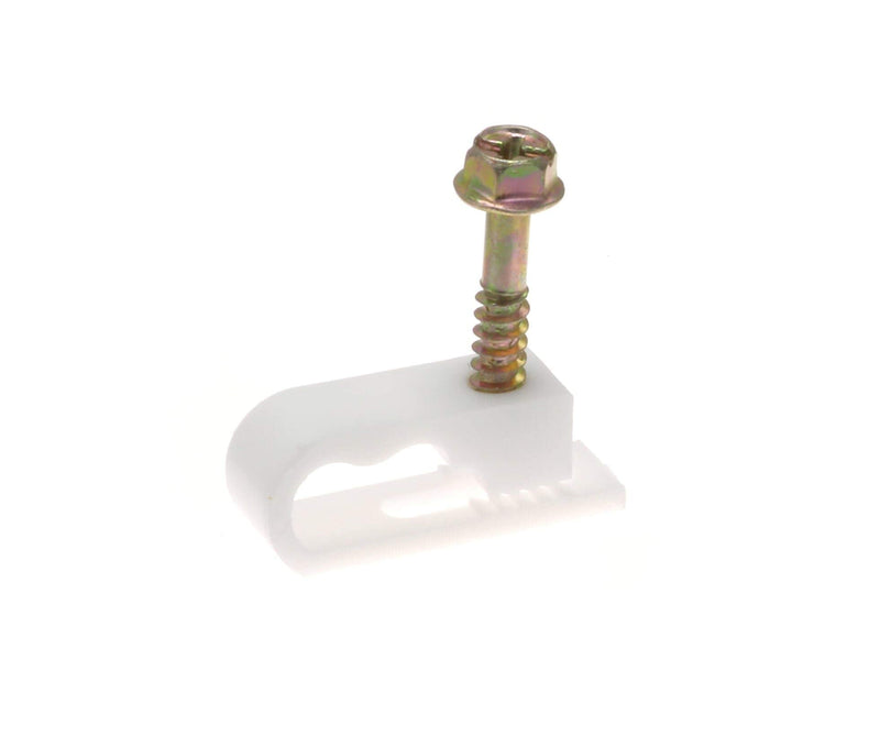  [AUSTRALIA] - THE CIMPLE CO - Dual, Twin, or Siamese Coaxial Cable Clips, Cat6, Electrical Wire Cable Clip, 1/2 in Screw Clip and Fastener, White (100 Pieces per Bag) 100 Pack