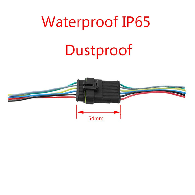  [AUSTRALIA] - ESUPPORT 6 Pin Way Car Auto Waterproof Electrical Connector Plug Socket Kit with Wire AWG Gauge Marine Pack of 10