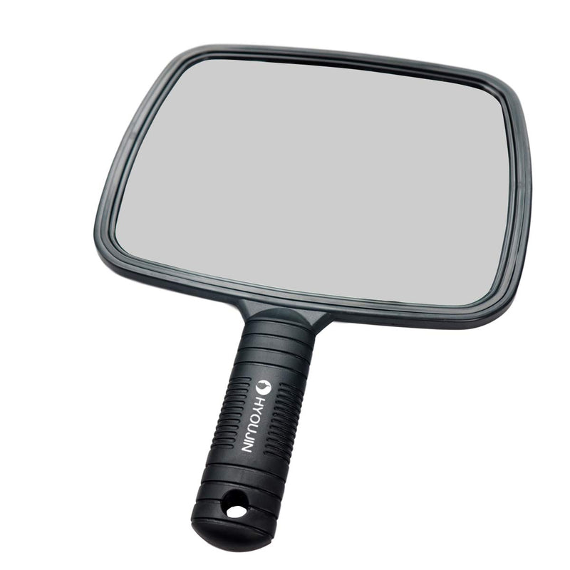 HYOUJIN Handheld Mirror Large Hand Mirror Hairdressers Professional Salon Mirror Tool with Handle Black - LeoForward Australia