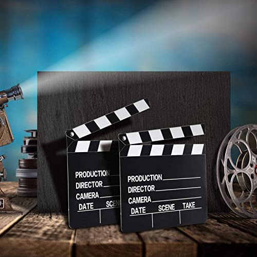  [AUSTRALIA] - 10 Pieces Movie Film Clap Board, 7 x 8 Inch Cardboard Movie Clapboard Movie Directors Clapper Writable Cut Action Scene Board for Movies Films Photo Props