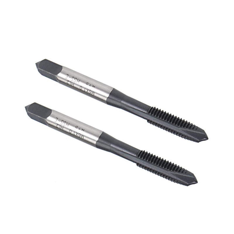  [AUSTRALIA] - uxcell M6 x 1.0 Spiral Point Threading Tap, H2 Tolerance High Speed Steel TICN Coated, Round Shank with Square End, 2pcs