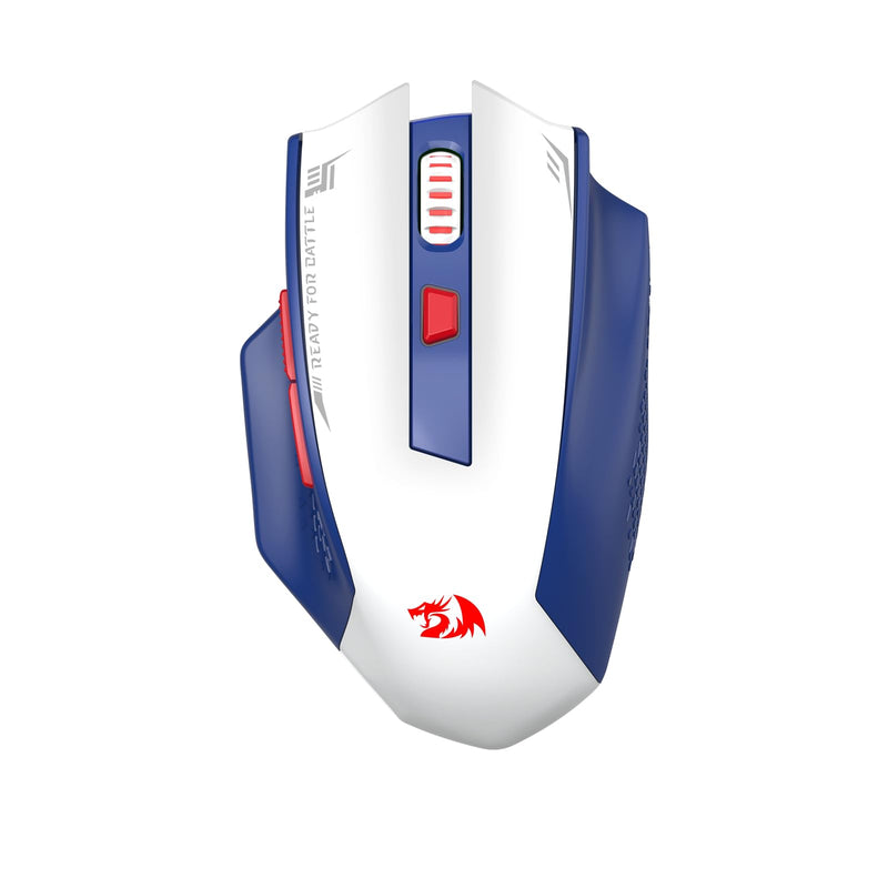  [AUSTRALIA] - Redragon M994 Wireless Bluetooth Gaming Mouse, 26000 DPI Wired/Wireless Gamer Mouse w/ 3-Mode Connection, BT & 2.4G Wireless, 6 Macro Buttons, Durable Power Capacity for PC/Mac/Laptop Blue-White