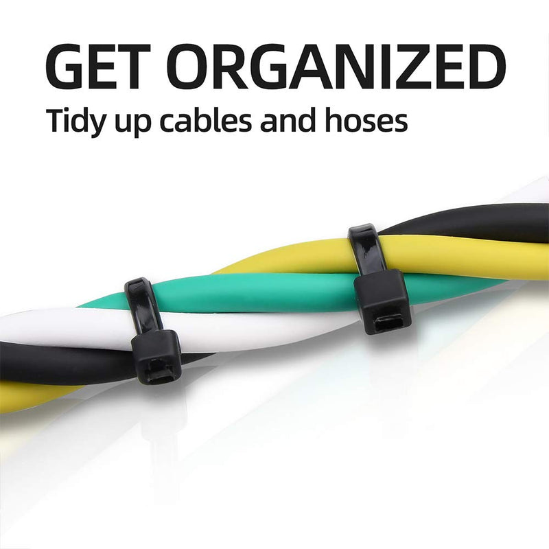  [AUSTRALIA] - Zip Ties 4 inch Plus, 1000 Pcs Upgrade Nylon Self Locking Cable Ties, Plastic Wire Ties Wraps for Indoor or Outdoor use, Black, 120mm