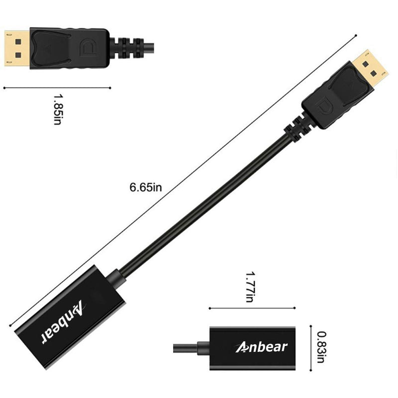 Display Port to HDMI Adapter,Anbear Displayport to HDMI Adapter Cable(Male to Female) for DisplayPort Enabled Desktops and Laptops to Connect to HDMI Displays Adapter - LeoForward Australia