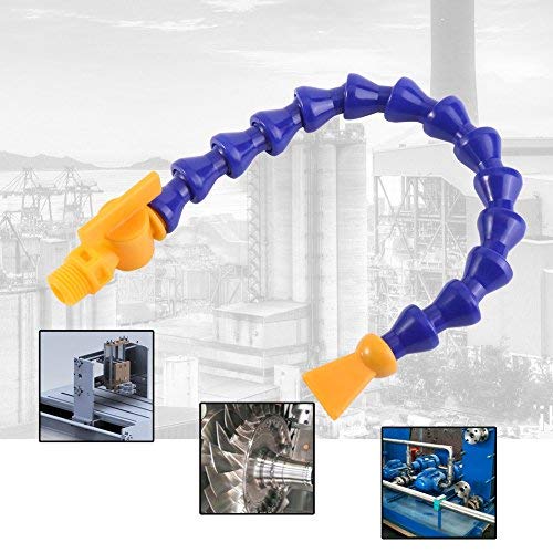  [AUSTRALIA] - 12pcs Plastic Flexible Water Oil Coolant Pipe with Valve 1/4PT Adjustable 6pcs Round and Flat Nozzle for Lathe, Milling, CNC Machine, Hydraulic Machinery