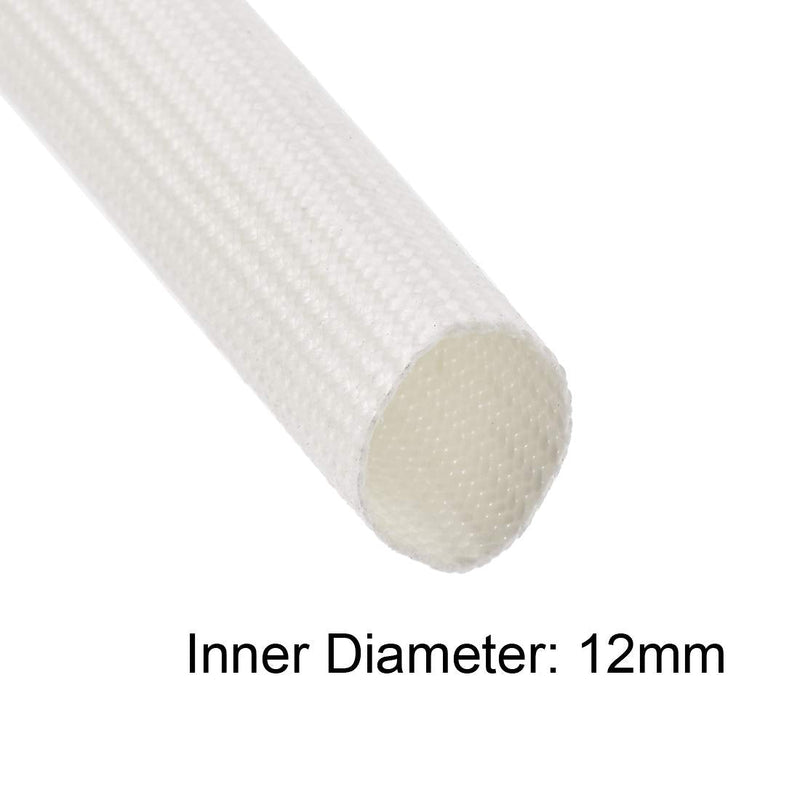  [AUSTRALIA] - uxcell Insulation Braid Sleeve, 33Ft-12mm High TEMP Silicone Fiberglass Sleeve White