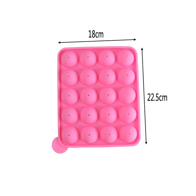  [AUSTRALIA] - Z ZICOME 20 Cavity Silicone Pink Lolly Pop Party Cupcake Baking Mold Cake Pop Stick Mold Tray