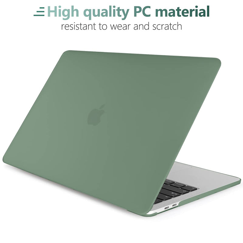  [AUSTRALIA] - Batianda for MacBook Pro 13 Case 2020 A2338 M1 A2289 A2251, Plastic Hard Shell Case with Keyboard Cover & Screen Protector for Newest Mac Pro13 Inch with Retina & Touch Bar,Black Green Black Green