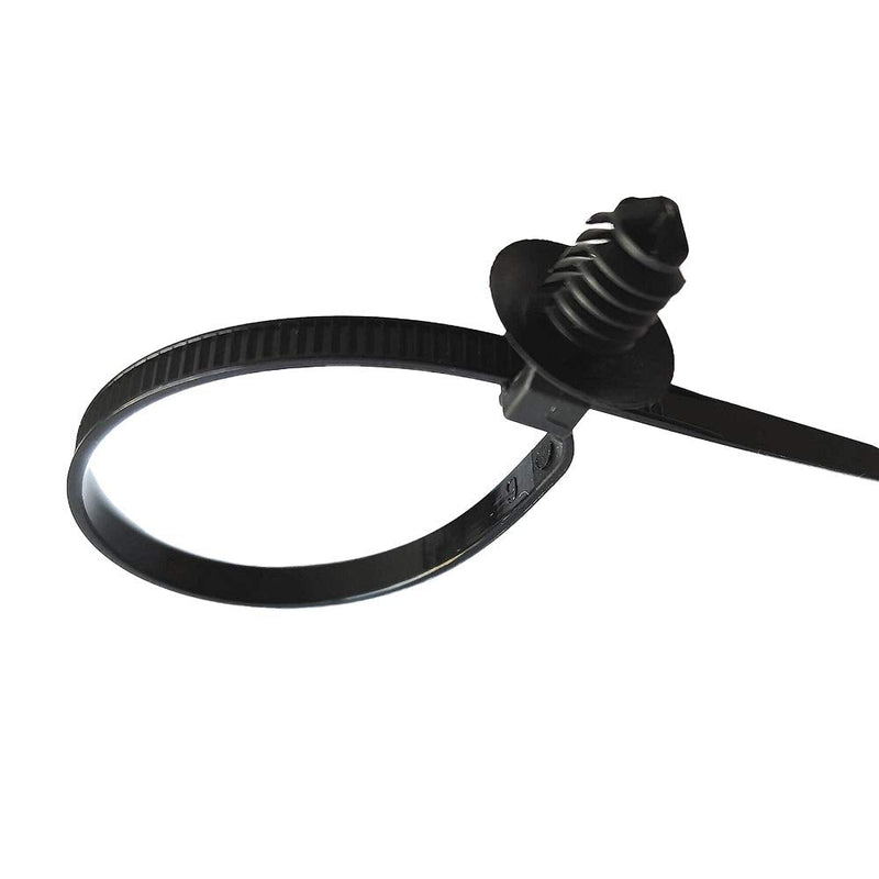  [AUSTRALIA] - BENLIUDH Nylon Push Mount Cable Zip Ties Self Locking Assortment for Indoor Wire Tying Head Diameter: 7mm/ 0.27"-Black 40 Pcs (6”x0.2”) … 6inch