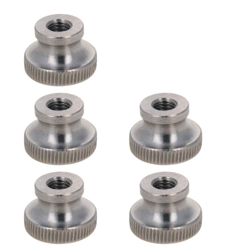  [AUSTRALIA] - MroMax Knurled Thumb Nuts, M8 Through Hole Round Knobs ，Whitewash 304 Stainless Steel, Pack of 5