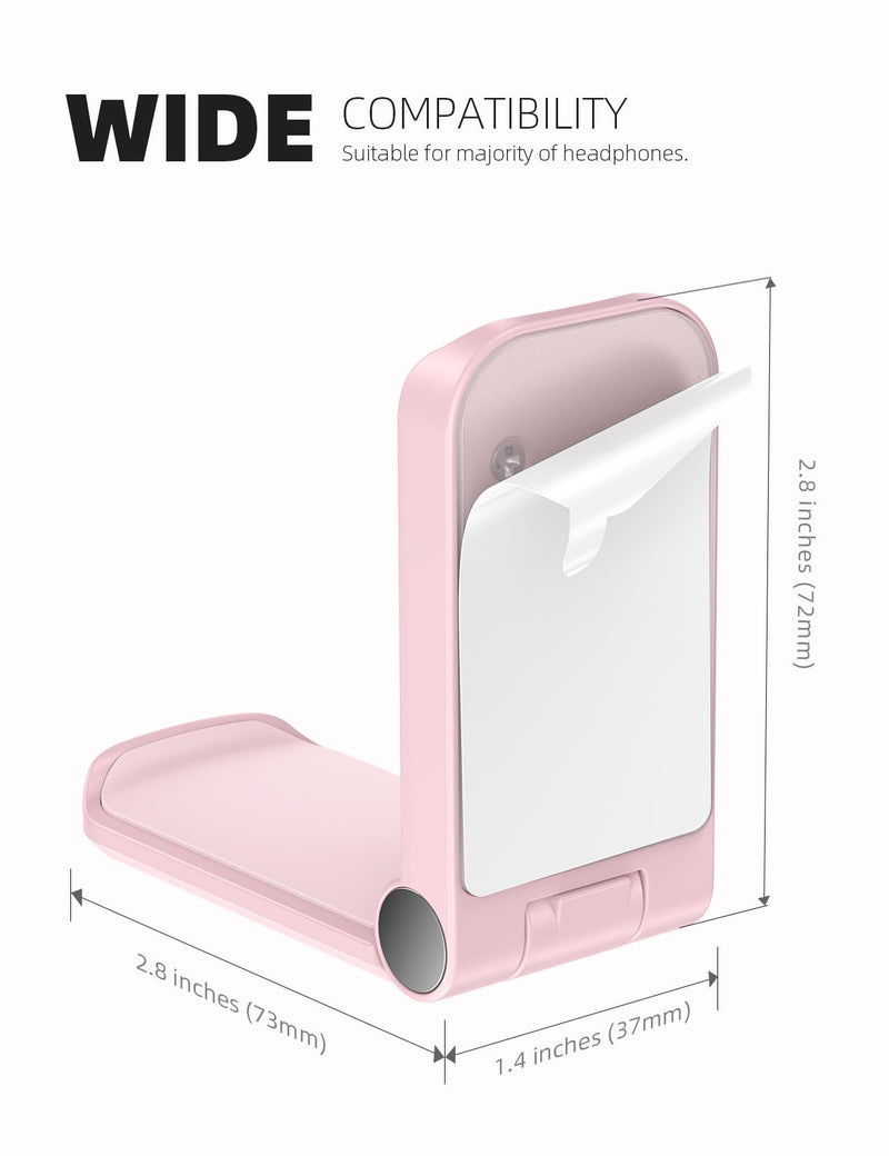  [AUSTRALIA] - Lamicall Headphone Stand, Sticky Headset Hanger - Adhesive Headphone Holder Hook Mount, Headset Stand Holder Clip Under Desk, Earphone Clamp for Airpods Max, HyperX, Sennheiser, Pink