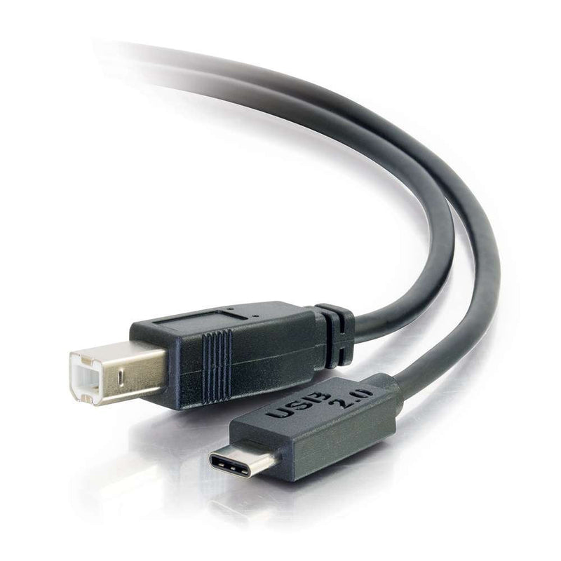  [AUSTRALIA] - C2G USB Cable, USB 2.0 Cable, USB C to B Cable, Black, 6 Feet (1.82 Meters), Cables to Go 28859 Type C Male to B Male