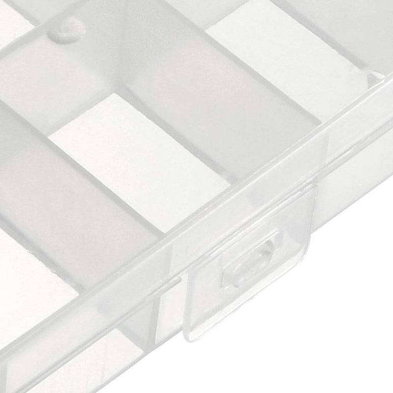  [AUSTRALIA] - uxcell Component Storage Box - Plastic Fixed 10 Grids Electronic Component Containers Tool Boxes Clear White 128x67x22mm