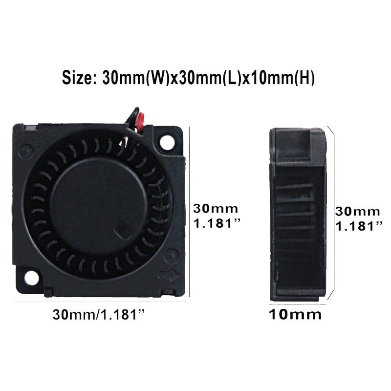  [AUSTRALIA] - 2Packs Wathai 30x30x10mm Brushless Turbo Blower Cooling Fan 30mm 12V ¡­ 30x10mm 12V