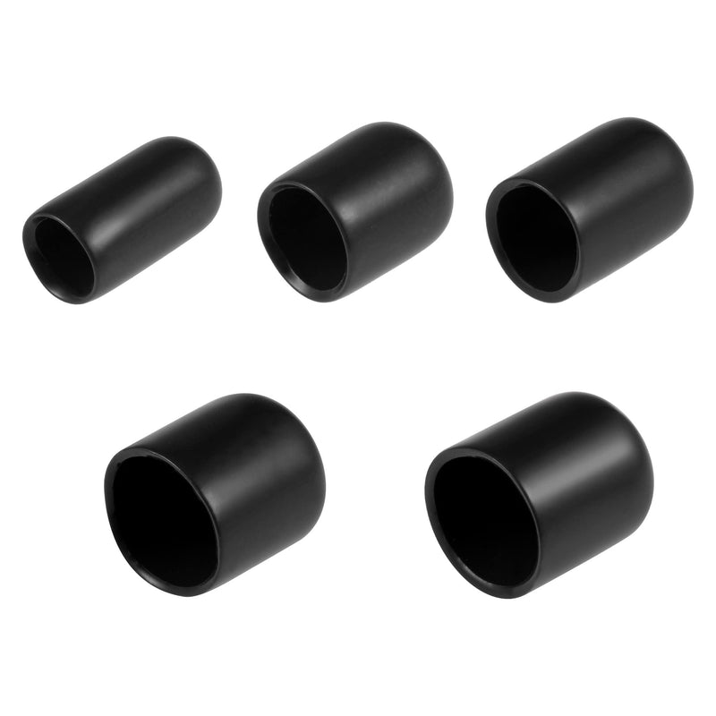  [AUSTRALIA] - uxcell 50pcs Round Rubber End Caps 1/4" 3/8" 1/2" 5/8" 3/4" Black Vinyl Cover Screw Thread Protectors Assortment Kit