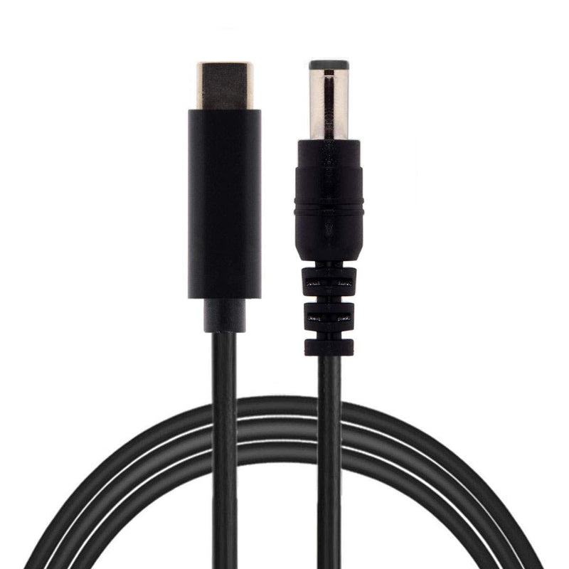  [AUSTRALIA] - Cablecc Type C USB-C Input to Rectangle 5.5x2.1mm Power PD Charge Cable for Laptop Notebook(5.5x2.1mm) Black 5.5*2.1mm