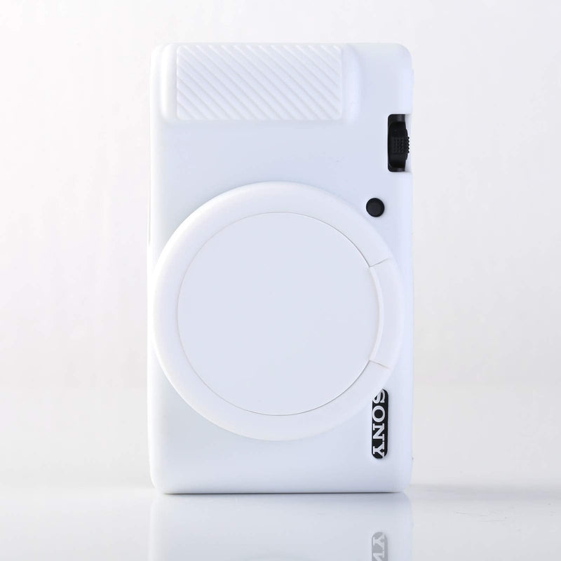 [AUSTRALIA] - Yisau Camera Case for Sony ZV-1, Sony ZV1 Camera Case Digital Camera Anti-Scratch Slim Fit Soft DSLR Camera Sleeve with ZV1 Screen Protector (White) White