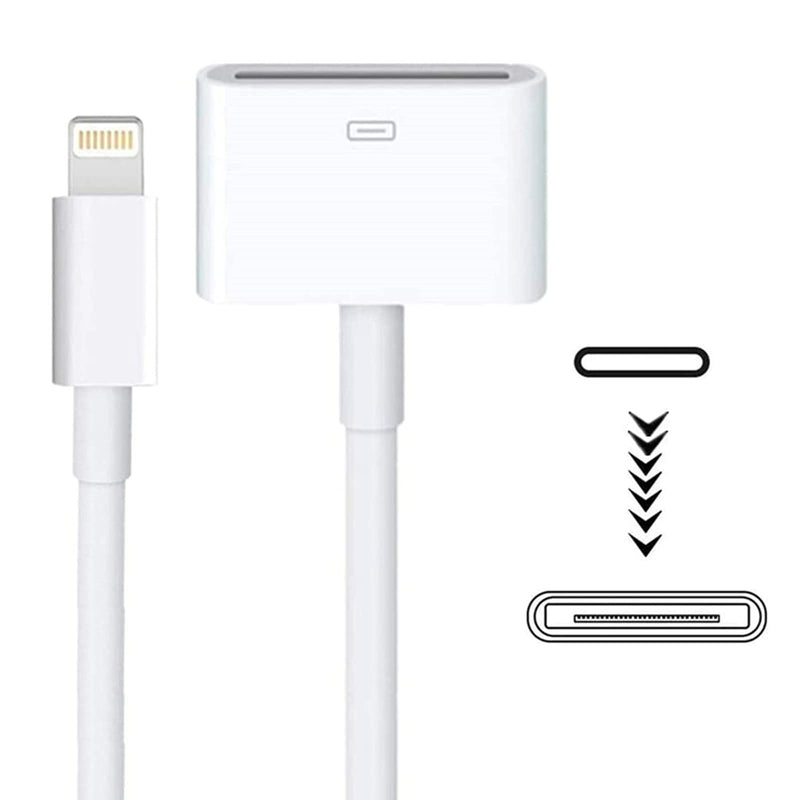  [AUSTRALIA] - Lightning to 30 Pin Adapter MFi Certified 8 Pin Male to 30 Pin Female Charge & Sync Converter with iPhone Charger Cable Compatible iPhone 14 13 12 11 X 8 7 6P 5S /iPad/iPod (No Audio) (Style-1)