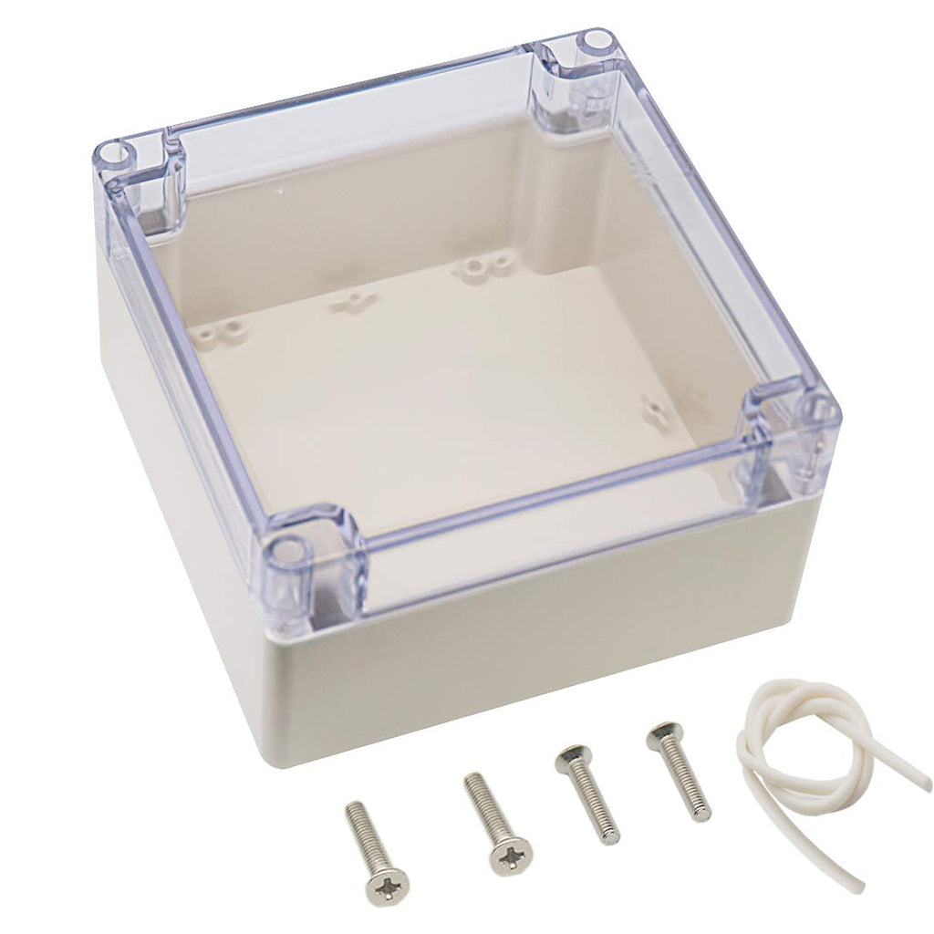  [AUSTRALIA] - Zulkit Junction Box ABS Plastic Dustproof Waterproof IP65 Universal Electrical Boxes Project Enclosure Grey with Clear Cover 6.3 x 6.3 x 3.5 inch (160 x 160 x 90mm) 6.3"x6.3"x3.5"