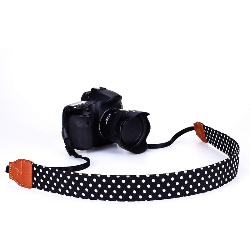  [AUSTRALIA] - Eorefo Camera Strap Women Camera Neck Strap Shoulder Belt Strap for Compact Digital Camera, Mirrorless Camera, Small DSLR Camera, Instant Camera.(Black) Black