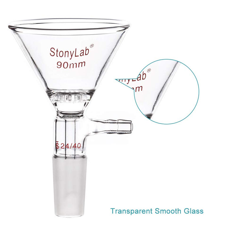stonylab Borosilicate Glass Triangle Filter Funnel with 90mm Top Outer Dimension, 24/40 Inner Joint Glass Filtering Funnels 90 mm - LeoForward Australia
