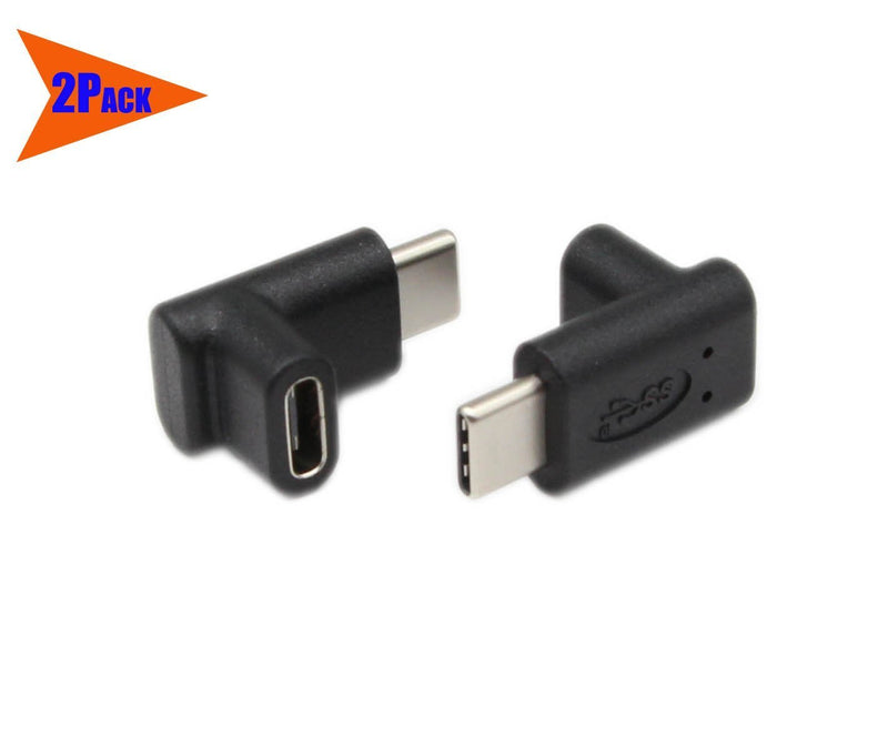 SinLoon Type C USB 3.1 Adapter,Angled 90 Degree USB-C USB 3.1 Type-C Male to Female Upward & Downward Extension Adapter for Laptop & Tablet & Mobile Phone（2 Pack (UP-Down) - LeoForward Australia