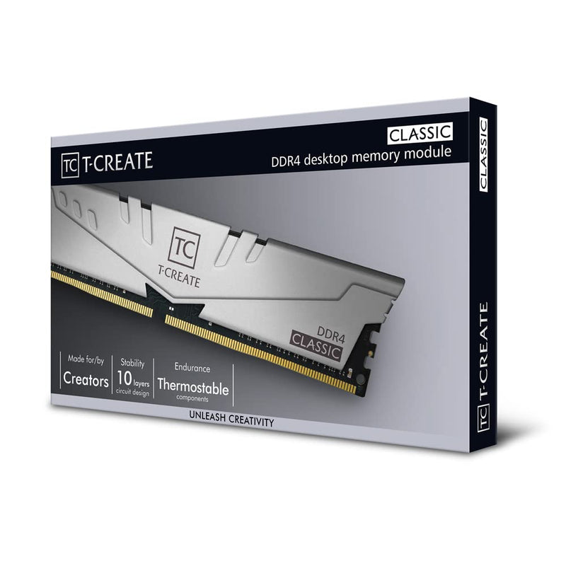  [AUSTRALIA] - TEAMGROUP T-Create Classic 10L DDR4 16GB Kit (2 x 8GB) 2666MHz (PC4 21300) CL19 Desktop Memory Module Ram - TTCCD416G2666HC19DC01 16GB (8GBx2) DDR4- 2666MHz CL19-19-19-43 Gray-UDIMM