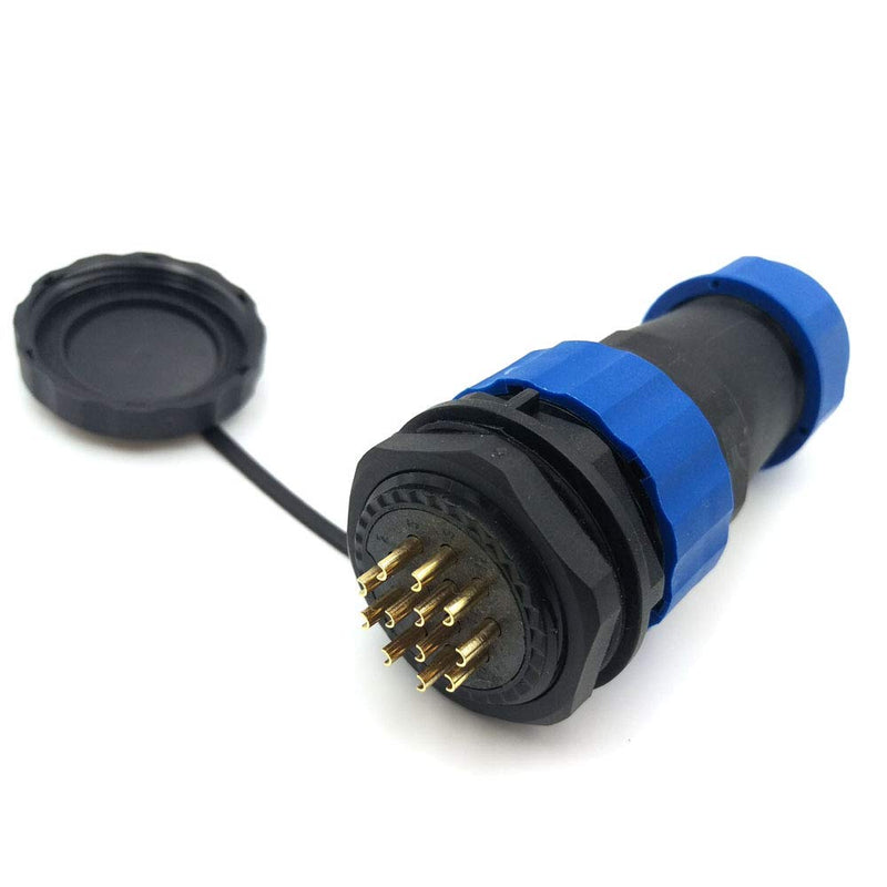  [AUSTRALIA] - SZJELEN SD28 28MM Panel Mount Connector 12Pin,Male Plug to Female Socket,Waterproof Cable Gland Cap IP68 (12-Pin, Panel Mount-Plug(Male)&Socket(Female)) 12-Pin Panel Mount-Plug(male)&Socket(female)