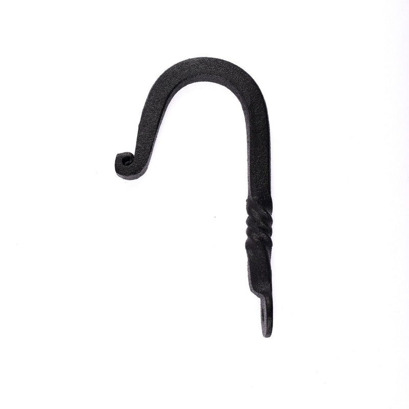 Renovators Supply Manufacturing Black Wrought Iron Hooks 3.5" Long Antique Wall Mount Hanger Hooks for Hanging Coat, Robe, Keys, Towel Or Hats Black Powder Coated Single Hook with Hardware - LeoForward Australia