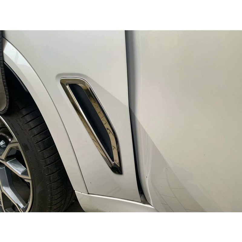  [AUSTRALIA] - Beautost Fit for BMW 2019 2020 New X5 G05 Front Side Fender Vents Air Outlet Cover Trims Stainless Steel