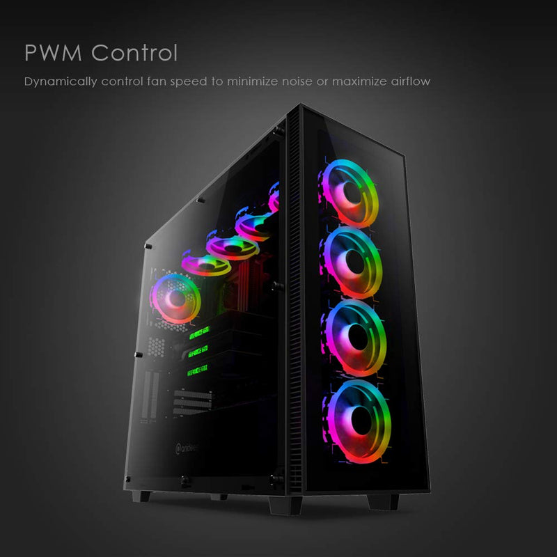 [AUSTRALIA] - anidees AI Aureola Duo 80mm 3pcs RGB PWM Dual Light Loop Fan Compatible with 5V 3pins addressable RGB Header, for PC case Fan, Cooler Fan, w/Remote(AI-AR-DUO8) 8 cm