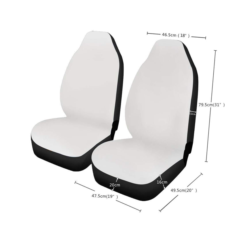  [AUSTRALIA] - POLERO Wonderful Car Seat Covers White Background Sunflower 2pcs Saddle Blanket Elastic Easy Install Remove Washable Cover Durable Soft Comfortable Decorative Protector Fits Most Car Front Seats