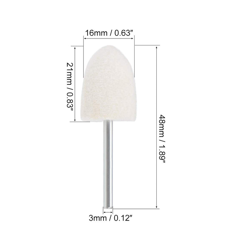  [AUSTRALIA] - uxcell 16mm Wool Felt Mounted Points Tapered Polishing Bits Burrs Buffing Wheels with 1/8" Shank 16 Pcs