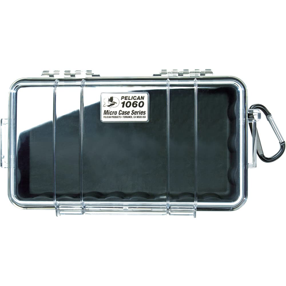  [AUSTRALIA] - Pelican 1060 Micro Case - for iPhone, GoPro, Camera, and More (Black/Clear) Black/Clear
