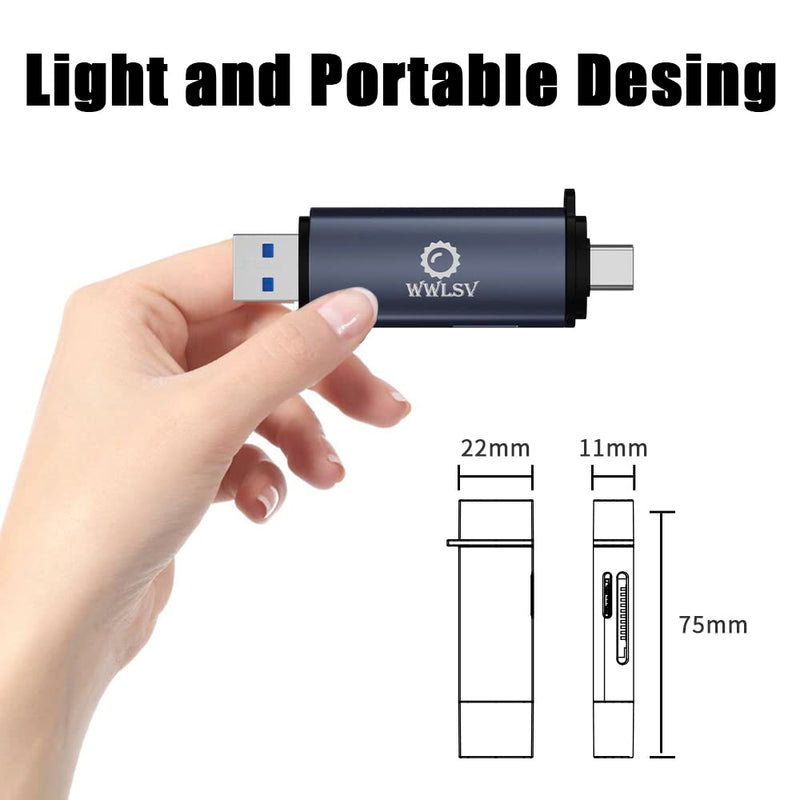  [AUSTRALIA] - SD Card Reader WWLSV USB C Memory Card Reader Adapter USB 3.0, for SD/Micro sd Memory Card Adapter for MicroSDXC and SDHC Card, SD, SDXC, SDHC, SD Cards, Compatible for MacBook,iPad Pro