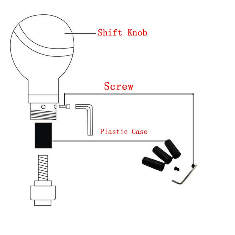  [AUSTRALIA] - Mavota Automatic Shift Knob Adapter Dice Steering Wheel Knob Hurst Shifter Knob with 3 Adapter Fit Car Truck SUV Red