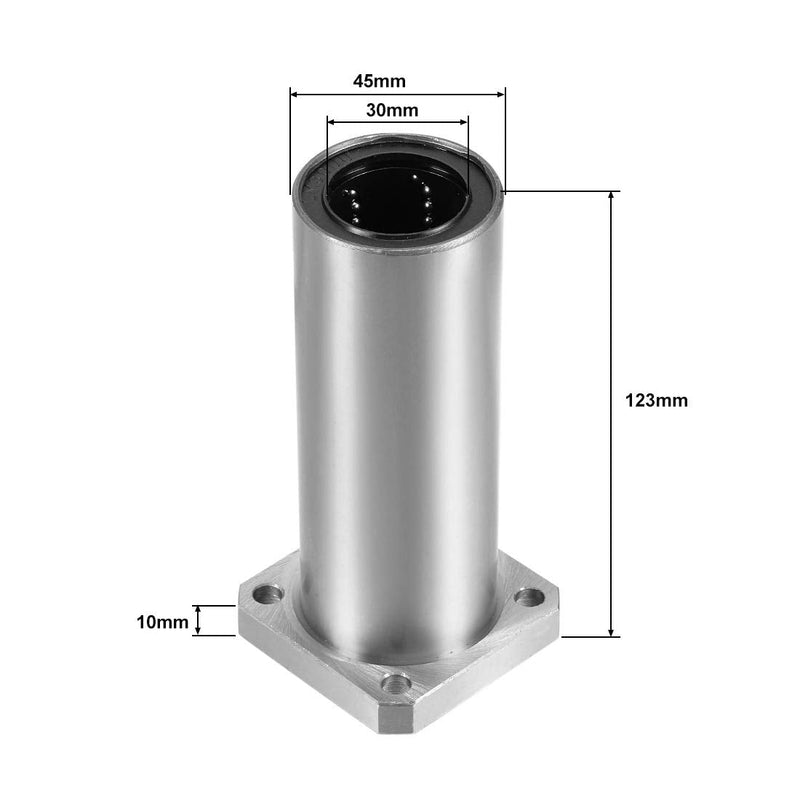  [AUSTRALIA] - uxcell LMK30UU Extra Long Square Flange Linear Ball Bearings, 30mm Bore Dia, 45mm OD, 123mm Length