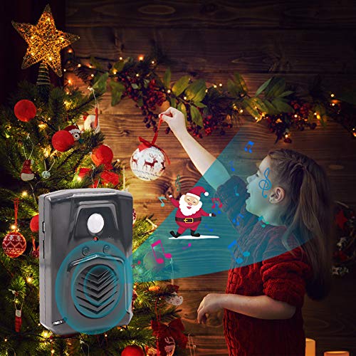  [AUSTRALIA] - Waytronic Replaceable Voice PIR Infrared Motion Sensor Haunted House Scream Box Speaker with USB Download Function Christmas MP3 Horror Happy Music Motion Activated Voice Player Black