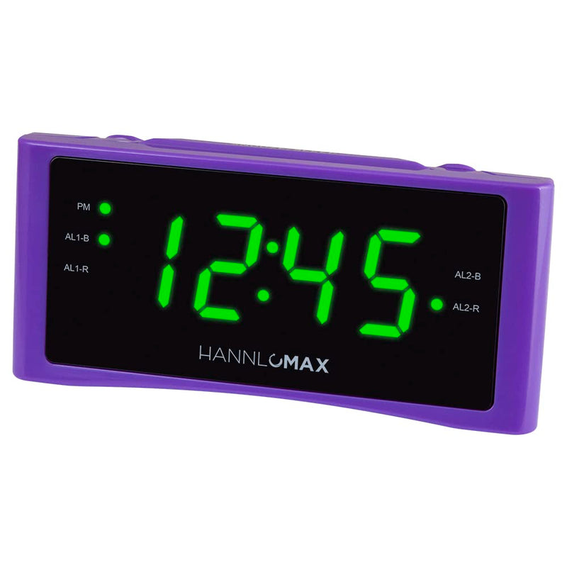  [AUSTRALIA] - HANNLOMAX HX-151CR Alarm Clock Radio, PLL AM/FM Radio, Dual Alarm, 1.2" Red LED Display, AC Operation only. (Purple)