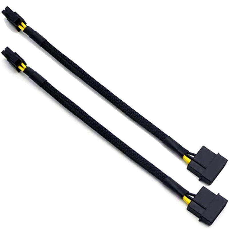  [AUSTRALIA] - TeamProfitcom LP4 Molex Male to ATX 4 pin Male Auxiliary Sleeved Braided Power Adapter Cable 12 inches (2 Pack)