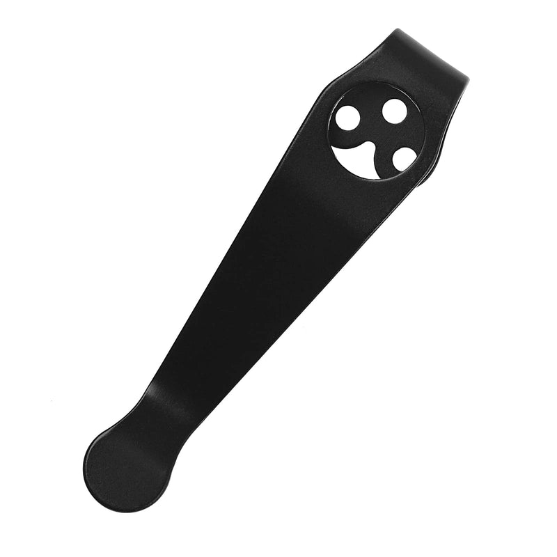  [AUSTRALIA] - 1 Piece Knife Pocket Back Clip, 3-hole Titanium Alloy Deep Carry Pocket Clip with Screws for Spyderco C81 C10 C11, Black