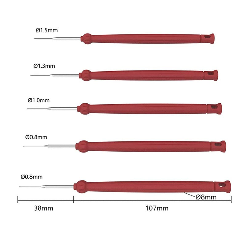 SEADEAR 5pcs Terminal Removal Pick Tools pin Removal Tool Car Cable Wire Terminal Socket Plug Removal Maintain Dismount Tool Kit Auto Terminals Remover Tackle Set Red - LeoForward Australia