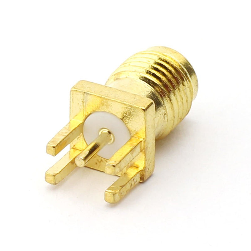  [AUSTRALIA] - Maxmoral 2PCS SMA Female PCB Panel Edge Mount Plug with 4 Pins Stand Straight Connector RF Coax Coaxial Adapter