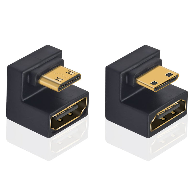  [AUSTRALIA] - Poyiccot U Shaped Mini HDMI to HDMI Adapter, 180 Degree Angled Mini HDMI Male to HDMI Female Adapter for 8K/4K 3D 1080P Digital Cameras, Monitors, DVRs (Up Down Angled Mini HDMI 2.1 Adapter)