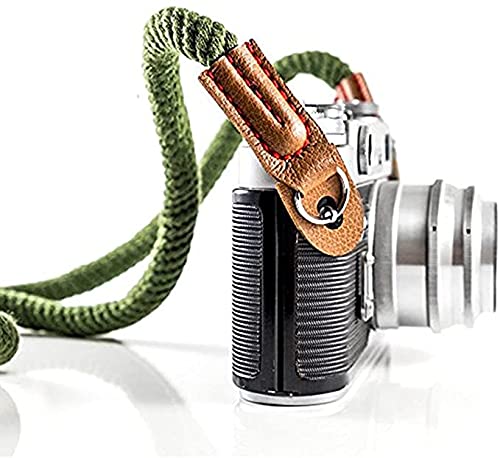  [AUSTRALIA] - Eorefo Camera Strap Vintage 100cm Camera Rope Strap Neck Shoulder Belt Strap for Mirrorless and Dslr Camera.(Army Green) Army Green