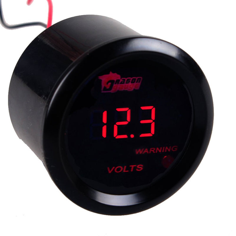  [AUSTRALIA] - Etopars 2" 52mm Black Car Auto Digital Red LED Light Volt Voltage LED Gauge Meter Volt Gauge