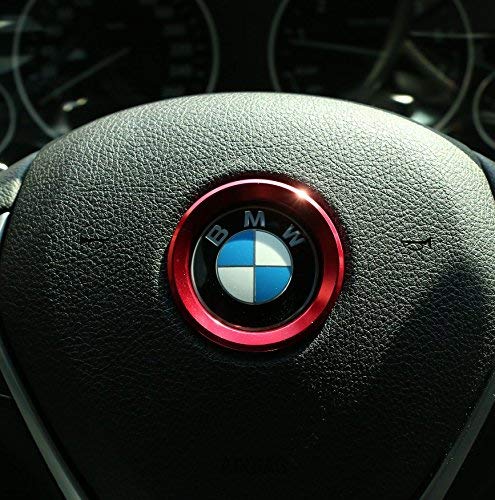 DEMILLO Aluminum Steering Wheel Center Decoration Cover Trim For BMW 1 2 3 4 5 6 Series X4 X 5 X6 (F20 F21 F22 F23 F30 F31 F32 F33 F35 F36 F10 F11 F12 F13 F26 F15 F16) (red) red - LeoForward Australia